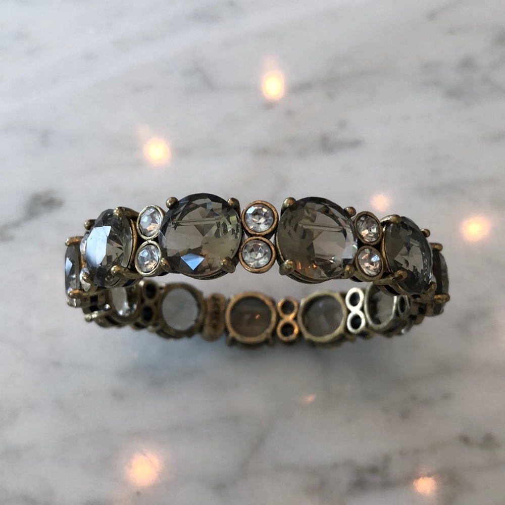 J crew stretchy bracelet - gray, green, cute